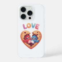 Pássaros de Amor Fofos em um Biscoito em Forma de