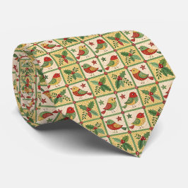 Pássaros de Natal e Gravata de Folhas de Azevinho