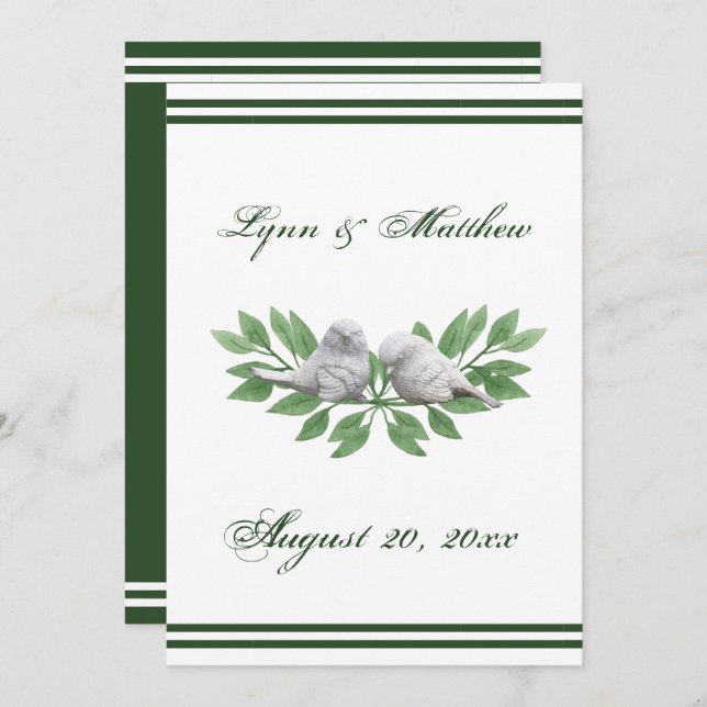 Pássaros do Amor - Convite para Casamento (Frente/Verso)