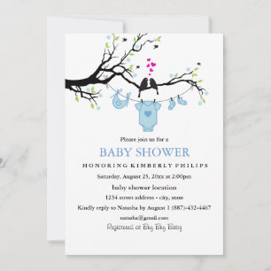 Pássaros do Amor   Convite para Chá de fraldas