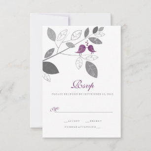Pássaros do Amor em uma RSVP de Casamento de Ramif