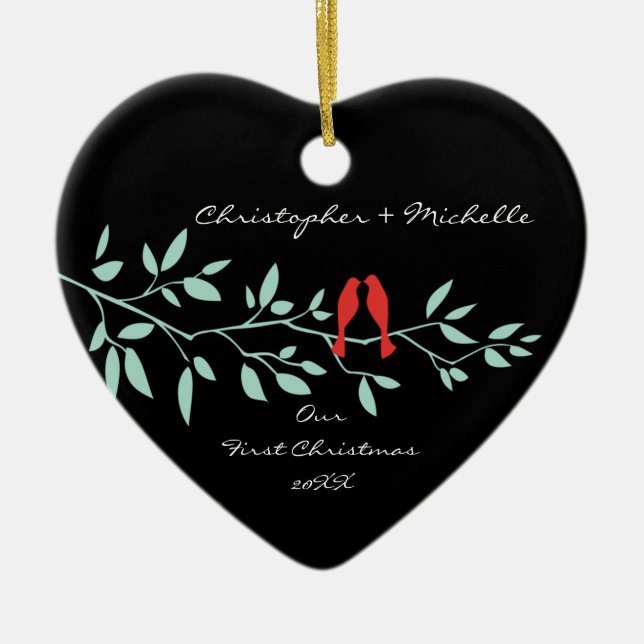 Pássaros do amor nossos primeiros enfeites de (Frente)