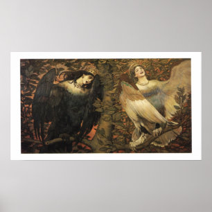 Pássaros do poster da alegria e da amargura