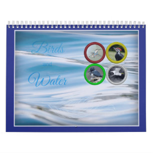 Pássaros e calendário (de tamanho médio) da ág