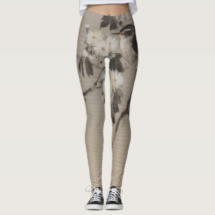 PÁSSAROS E FLORES IMPRESSOS Leggings