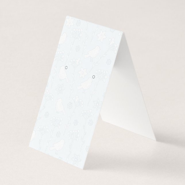 Pássaros e flores Pastel Tent Earring Cards (Frente)