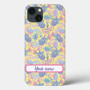 Pássaros e flores personalizados de cor de Pastel