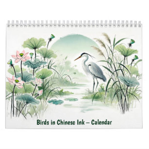 Pássaros em Tinta Chinesa – Calendário