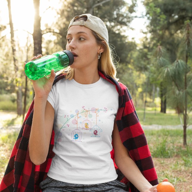 Pássaros Gelados Em Gaiolas T-Shirt (Criador carregado)