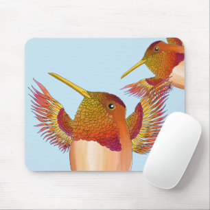 Pássaros-humanos rufos em um mouse Pad