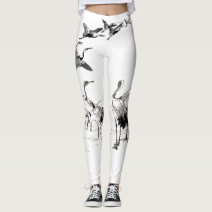 Pássaros Japoneses Pássaros Cerrado Leggings Wildl