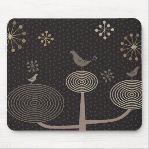 Pássaros no amor Design3 Mousepad preto