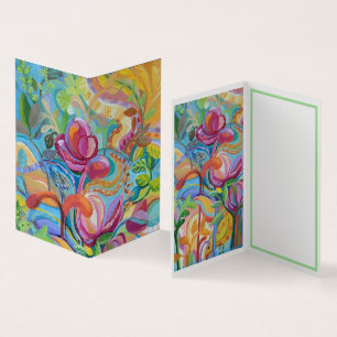 Pássaros no cartão do jardim das flores