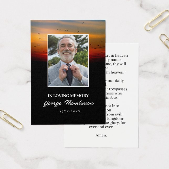 Pássaros No Sunrise Foto Mini Cartão De Oração (Escritótio)