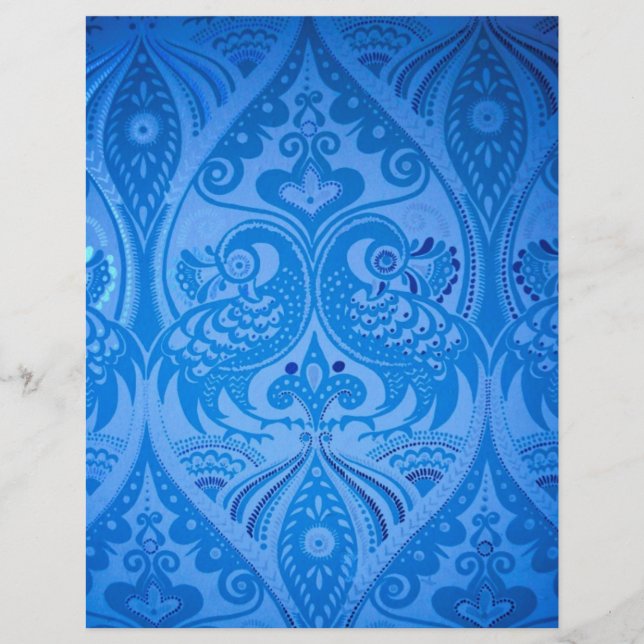 Pássaros Pavões Orientais Azuis (Frente)