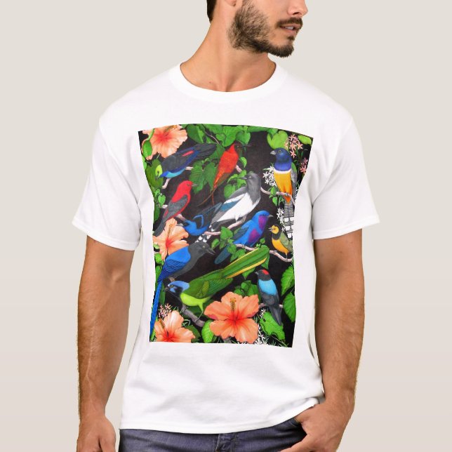 Pássaros tropicais da camisa de México T (Frente)