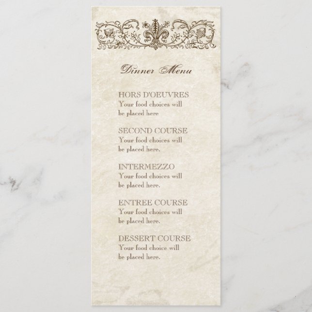 Pássaros Vintage, Azul E - Cardápio ou Convite de  (Frente)