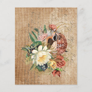 Pássaros Vintage E Flores - Papel Para Escrapões