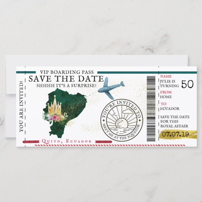 Passe de Embarque | Surpresa Destino Aniversário (Frente)