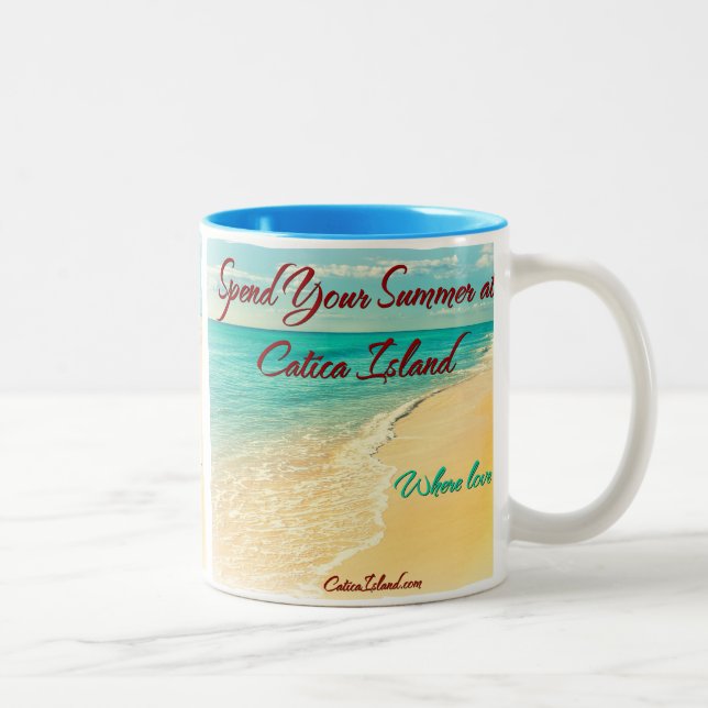 Passe seu verão na caneca de café da ilha de (Direita)