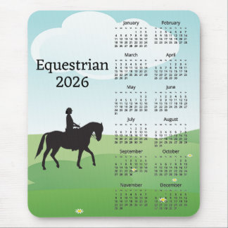 Passeio a Cavalo Design Calendário 2026 Mouse Pad