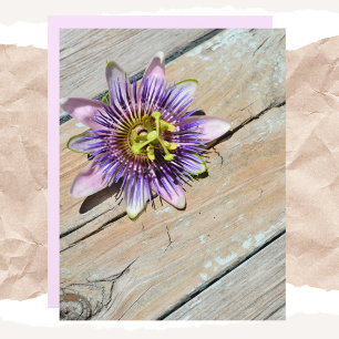 Passiflora Floral Weathered Papel de madeira
