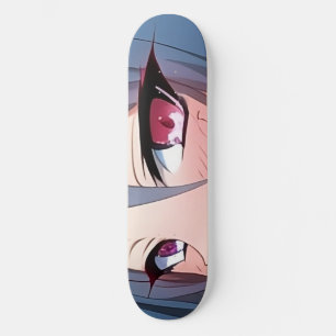 Passo de skate dos olhos de anime tristes