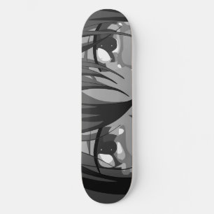 Passo de skate dos olhos de anime tristes