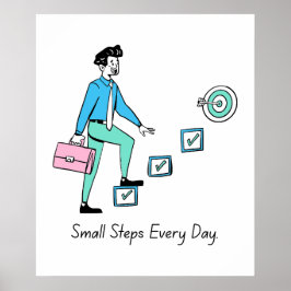 Passos Pequenos Todos Os Dias - Poster Motivaciona