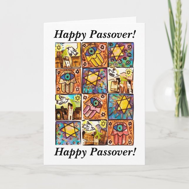 Passover feliz - cartão do marfim de Israel da (Frente)