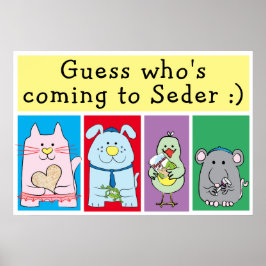 Passover Pets Seder Poster 20 x 24 Matte Finish
