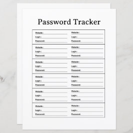 PASSWORD TRACKER TEMPLATE
