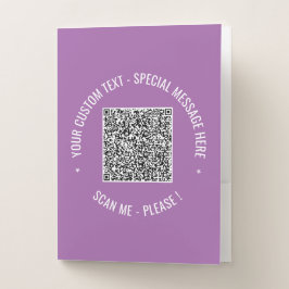 Pasta de Bolso com Código QR e Texto Personalizado