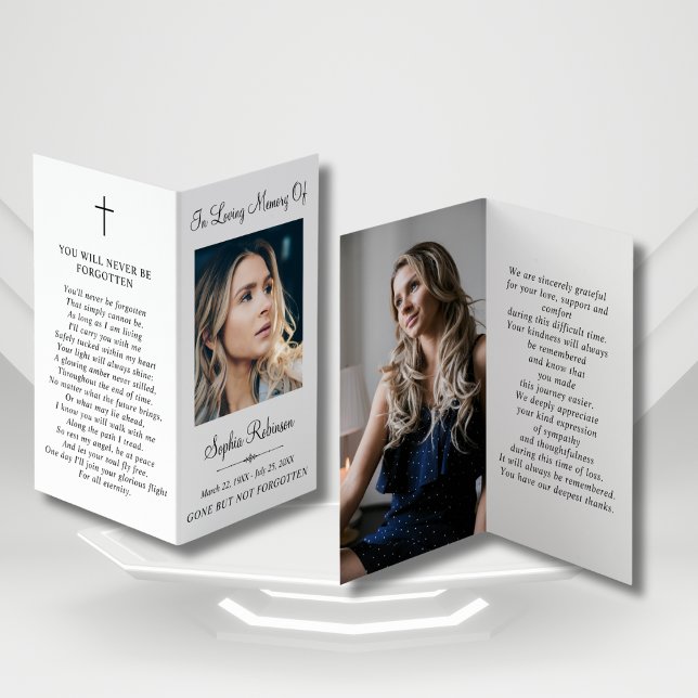 Pasta de Foto de Funeral de Memorial Simples Cartã (Criador carregado)