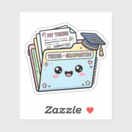 Pasta de Tese de Graduação Kawaii PFE Adesivo