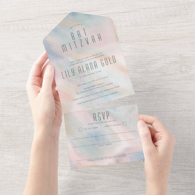 Pastel Abstrato Elegant Chic CUSTOM MITZVAH (Tearaway)