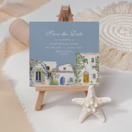 Pastel Aquarela Mediterrâneo Save The Date