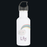 Pastel Arco-Íris Miúdos Garrafa De Água De Aço Ino<br><div class="desc">Crianças Garrafa de Água com arco-íris e nuvem fofos</div>