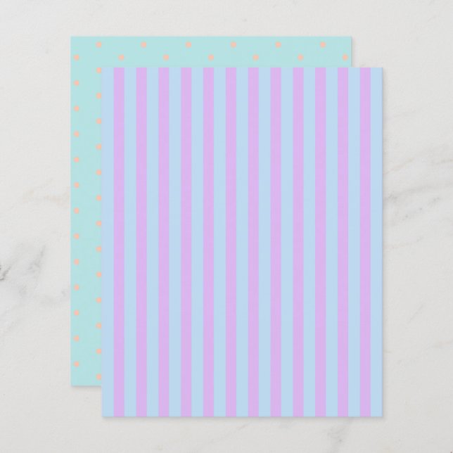 Pastel Arco-Íris Stripe e Papel Escrapado para Bol (Frente/Verso)