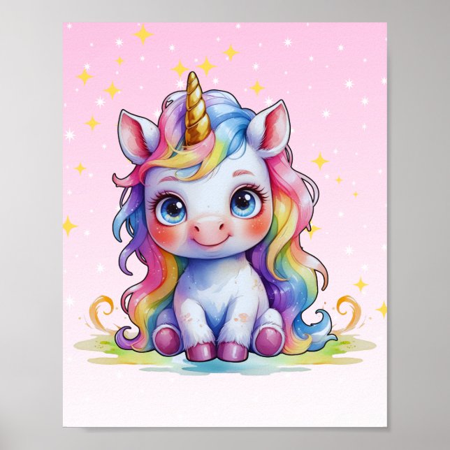 Pastel Baby Unicorn Impressão (Frente)