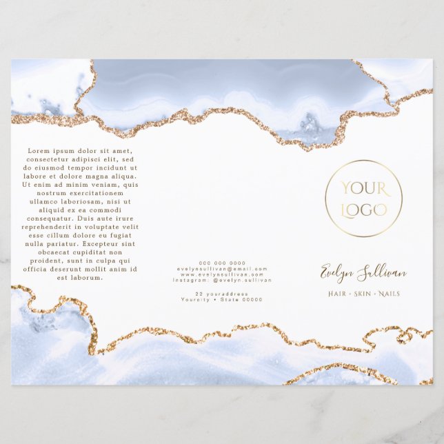 pastel blue agate brochure (Frente)
