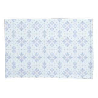 Pastel Blue Geometric Floral Repeat Pattern 