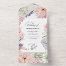 Pastel Blush Pink Dahlia Casando Tudo Em Um Invita