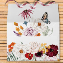 Pastel & Burgundy Blooms Convite Floral Moderno