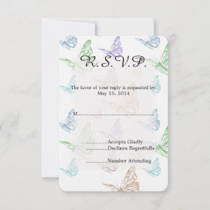 Pastel Butterflies Weding RSVP