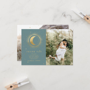 Pastel Celestial Dourado Dois Cartões de agradecim