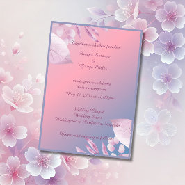 pastel cherry blossom sakura Casamento Convite
