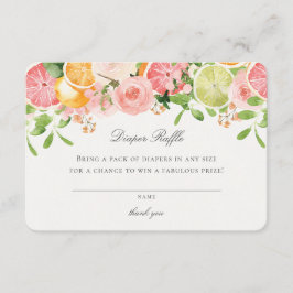 Pastel Citrus Floral Cutie Fralda Raffle Inserção