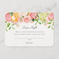 Pastel Citrus Floral Cutie Fralda Raffle Inserção
