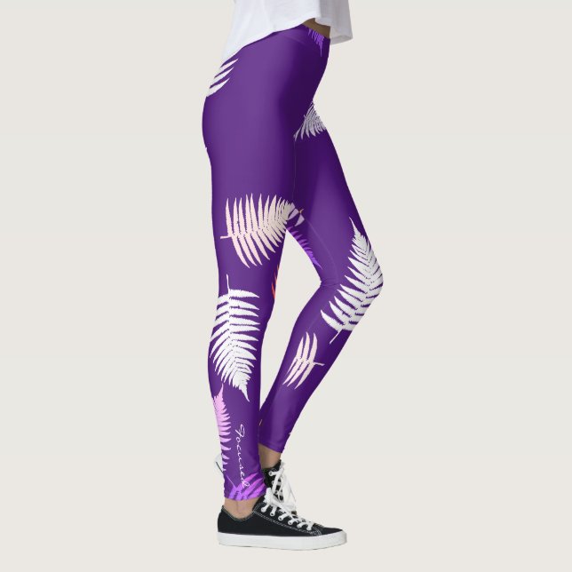 Pastel Colors Happy Fern Deixa Leggings (Direita)